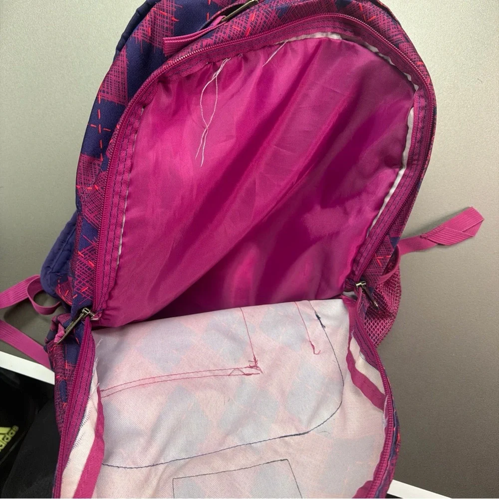 Trans by Jansport Backpack Purple‎ Blue Pink Girls Diamond Pattern Zip Pockets